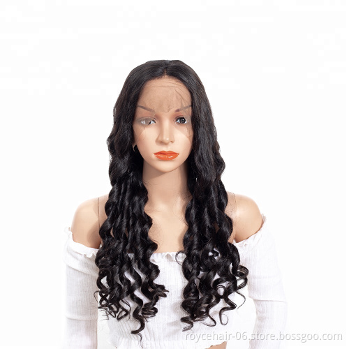 Brazilian Human Hair Cuticle Aligned  Loose Wave Curly  Lace Front Wig with Preplucked Hairline and Baby Hair